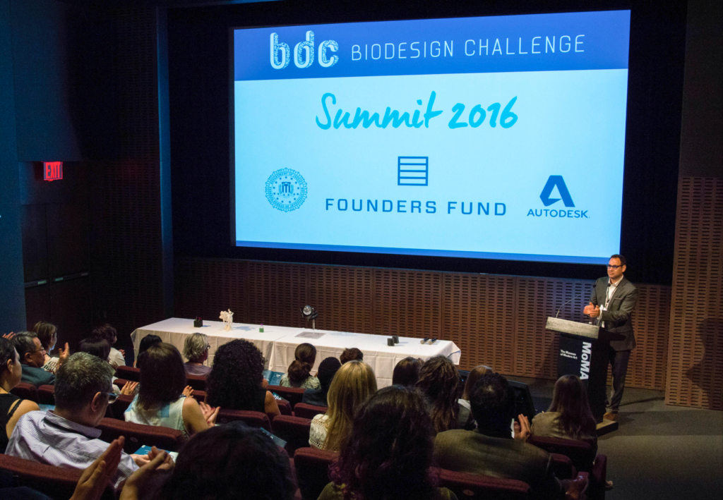 Daniel Grushkin opens the Biodesign Challenge Summit 2016 at MoMA.