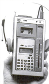 "AM-FM stereo, microcassette recorder-player, calculator, digital clock with wake-up alarm--it's all-in-one, and it all fits in your hand," we wrote in June, 1983. At the time this "Do-all system" was created, microcassette tapes were in common use in Dictaphones. Today they are completely obsolete. AM-FM radio will also soon cease, as it is replaced by digital transmission. Suddenly, the device that did everything in 1983 is today just a digital clock with a calculator strapped to it. But today, most of us do have a true "Do-all system" in our pocket. A smart phone can perform all these functions, plus a myriad of other functions that early '80s inventors never dreamed of.