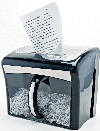 This shredder won't jam even if stuffed with crumpled sheets. The blades are angled to pull pages toward the center, where the cutter's higher torque can churn through bunches up to 12 sheets thick. <strong>$90</strong>