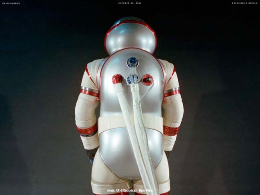 Sharing the sleek geometries of CBS's soundstage, the alternative suits most beloved of design historians are the AX series of experimental suits developed by NASA's Ames Research Center. The suits provide important clues to the culture, and contours, that form the most seductive face of the space age.