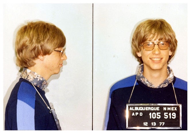 The Microsoft co-founder was arrested in 1977 for a traffic violation.