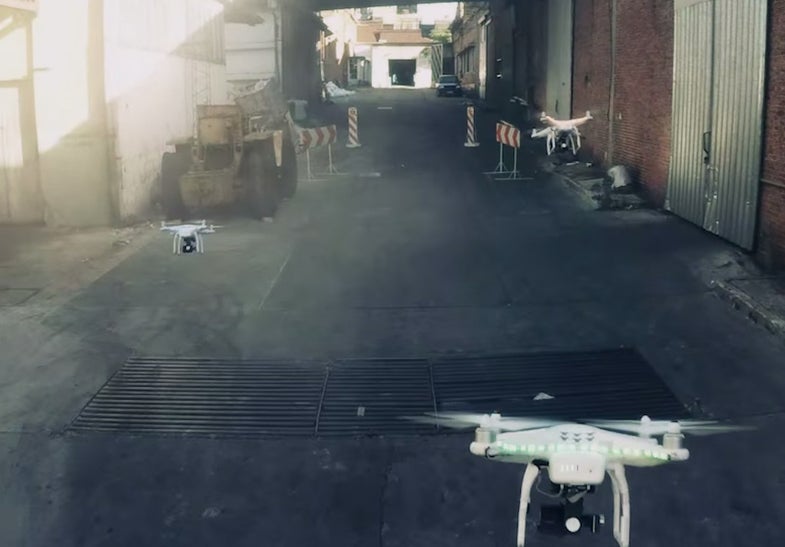 Drones Racing In A Soap Factory