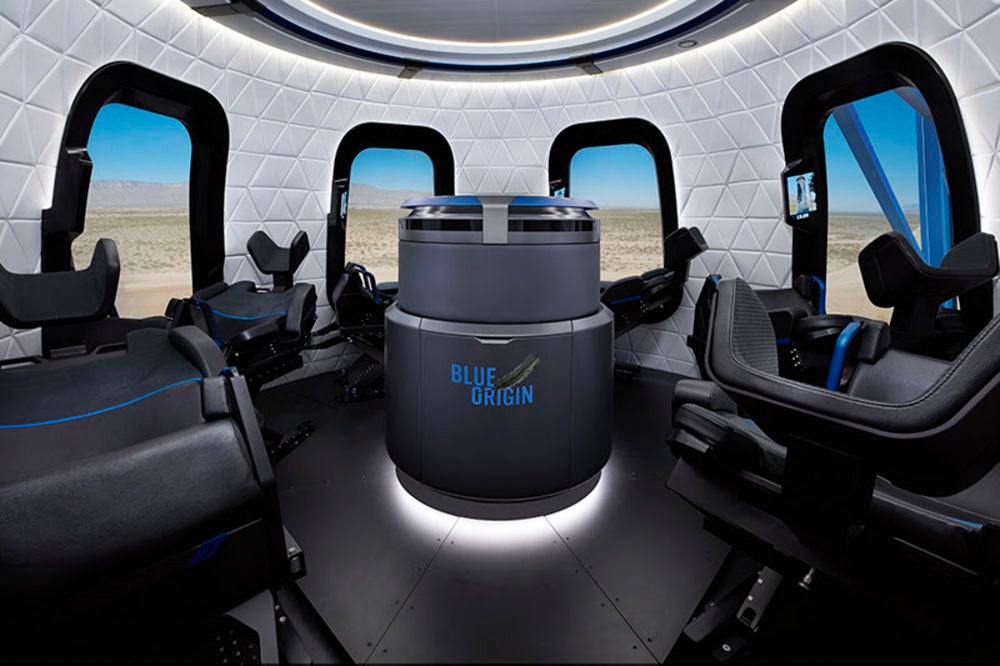 Blue Origin spaceship cabin