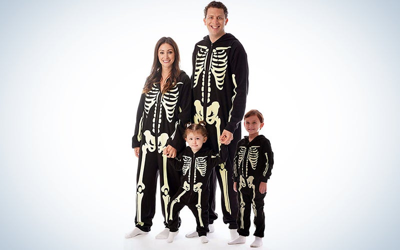 Glow in the dark skeleton costumes