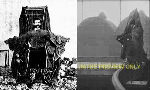 Not everyone can survive daredevil flight experiments, however. A year after Wilbur and Orville Wright's miracle at Kitty Hawk, an Austrian tailor designed a special overcoat-parachute thingy and expected it would help him fly, or at least glide. With a video camera rolling, Franz Reichelt leapt off the Eiffel Tower — and plunged quickly to his death. The macabre video ends with men solemnly measuring the crater he left behind. Watch it <a href="http://blog.wfmu.org/freeform/2005/12/roots_of_jackas.html">here</a>.
