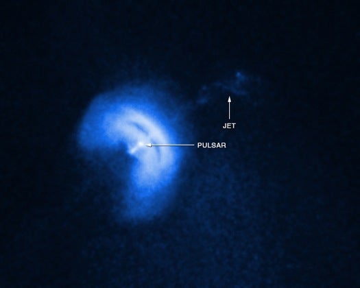 Watch: Vela Pulsar Spews A Stream of High-Energy Particles