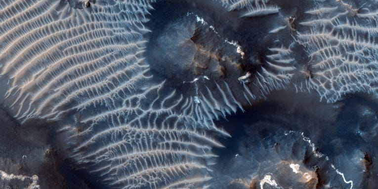 Big Pic: Blue Ripples In Martian Sand Dunes