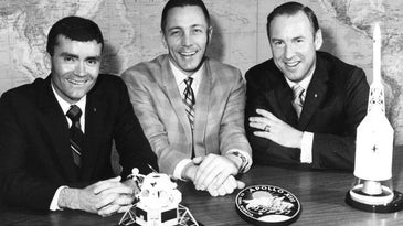 The Apollo 13 crew the day before launch
