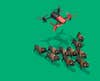 drone and a herd of bison
