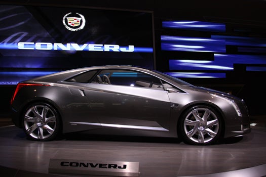 The Cadillac Converj, which will run on the same extended-range electric powertrain as the Chevy Volt. It's technically approved for production, but GM is not exactly predictable these days, having fired CEO Fritz Henderson the night before the show and all, so who knows whether this car will ever see a customer driveway.