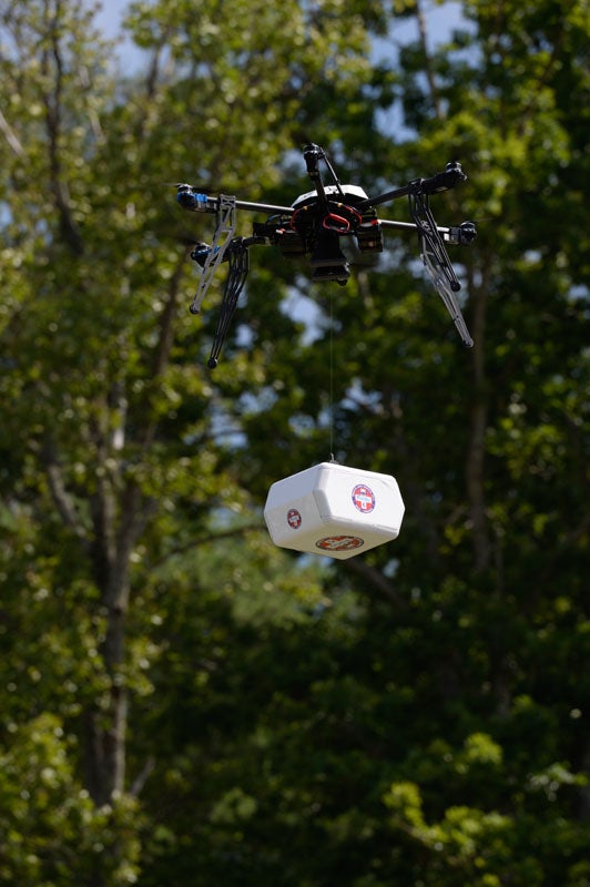 Flirtey Drone With Medial Package
