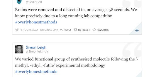 #OverlyHonestMethods Hashtag Reveals How Science Is Really Done
