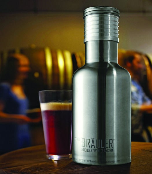 The Brauler keeps beer fresher than a standard refillable bottle. Its stainless-steel shell holds up to 64 ounces and blocks flavor-killing light, and an extra-deep silicone gasket at the mouth keeps pressure constant so suds won't go flat. <a href="https://thebrauler.com">The Brauler:</a> $40-$60 (est.)