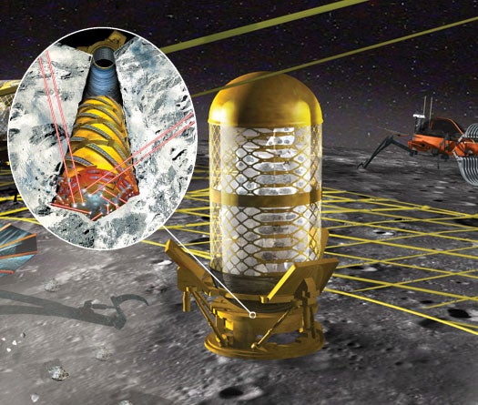 Miners could drill deep into the asteroid using a dual-robot system. A laser-equipped drillbot would cart material up to the surface, where another robot would carry it to a refining station.