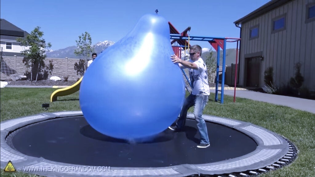 Liquid nitrogen in giant balloons.