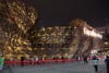 Spain's massive pavilion is one of the most eye-catching at night, with lights peeking through its exterior composed entirely in wicker panels--a folk craft shared by Spain and China historically.