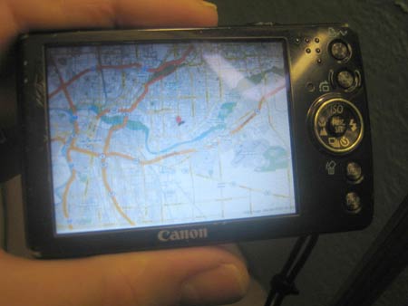 Until you are carrying around an iPhone or personal GPS unit, your camera can substitute. With modern 5-12 megapixel cameras, you can fit a lot of detail on a single photo, and most cameras allow you to zoom in on photos for a closer view. If you are new to an airport, snap a shot of their floorplan in case you have to find gate L45 in a hurry. This trick is also good for keeping a shot of the Metro system. Lately, when checking an address online, I've been snapping a photo of the Google Maps screen as an insurance policy. I've also found it useful when describing what part of the city our new house is in. This would also be good for people who find themselves challenged with describing where on earth to find Laos.