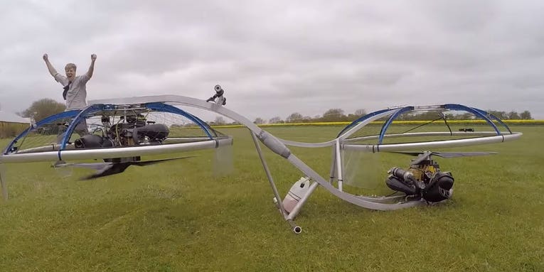 Watch A Guy Fly A Homemade Hoverbike Around His Backyard