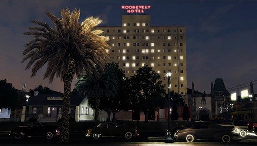 The Roosevelt Hotel in Hollywood, perhaps Los Angeles's most famous hotel, was the site of the first Academy Awards in 1929, has been featured in countless film and TV set in L.A., and is allegedly haunted by Marilyn Monroe's ghost. It's one of the city's most iconic landmarks, so Rockstar had to get it perfectly.