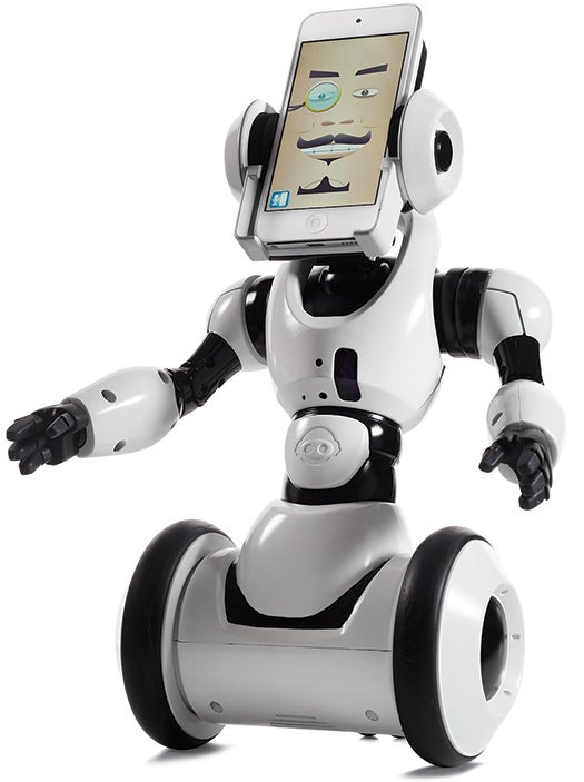 The foot-tall RoboMe is a customizable iPhone-based robot toy. Through its app, a user chooses eye shapes, facial-hair styles, and accents. And because RoboMe has voice-recognition software and an infrared sensor, it can learn vocal commands and avoid obstacles. <strong>WowWee RoboMe</strong> <a href="http://www.wowwee.com/en/products/toys/robots/robotics/robosapiens:robosapien">$100</a>