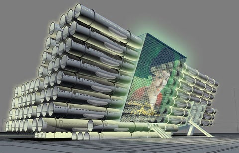 LOT-EK's design proposal for Guadalajara's Jalisco Library using recycled airliner fuselages