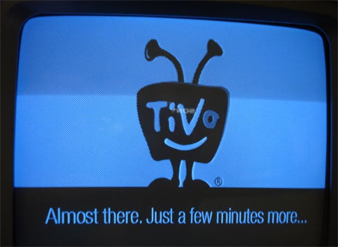 The TiVo mascot on a blue screen.