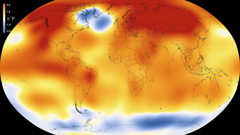 Earthâs temperatures rose in 2015.