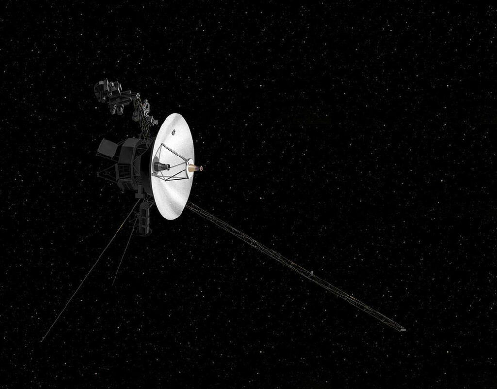 Voyager 2 spacecraft drifts through space