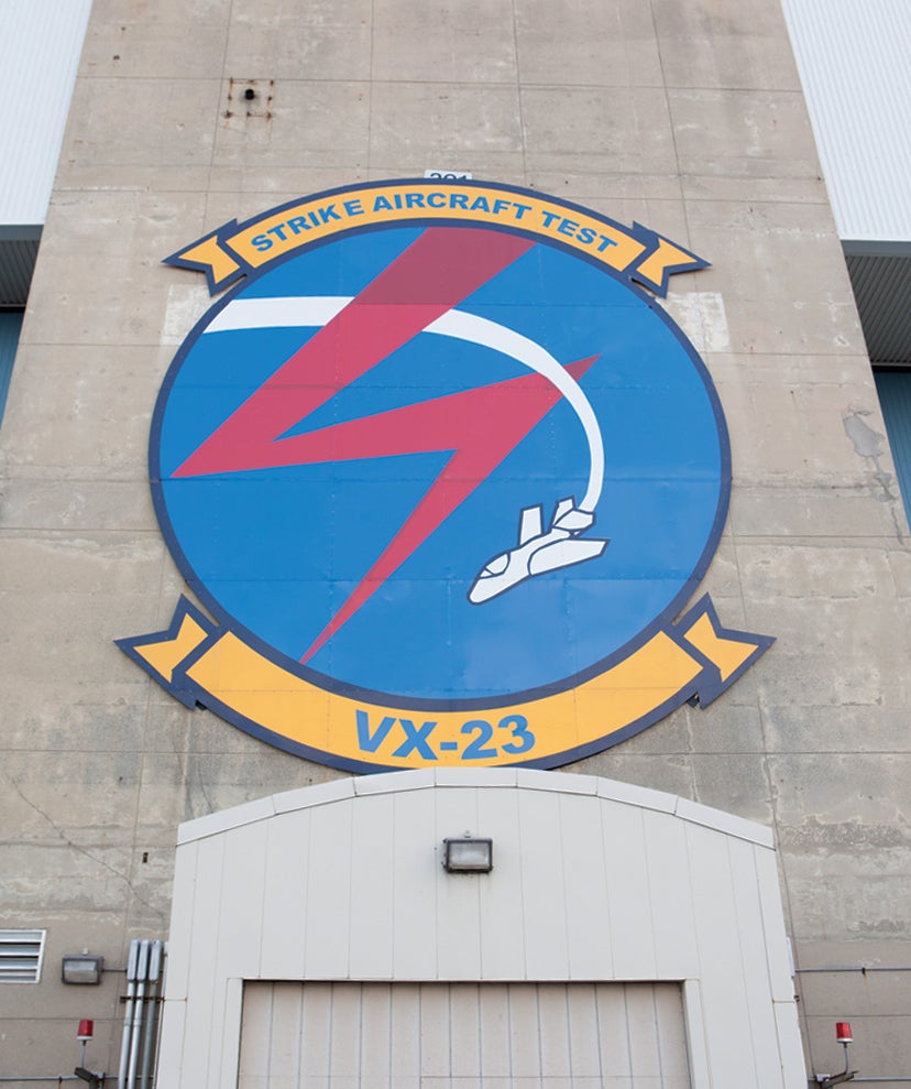 Strike Aircraft Test VX-23 logo on a building