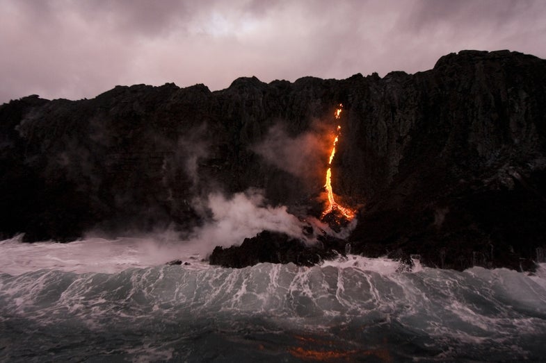 As Kilauea Volcano Spews Lava Into The Ocean, Tourists Flock To The Scene