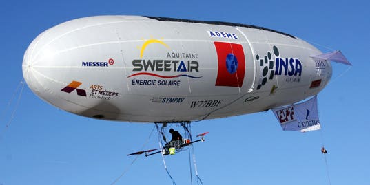 Nephelios, a Manned Solar-Powered Blimp, Prepares To Cross the English Channel