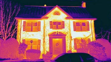 thermal image of a house showing which parts of the house are warmer than others
