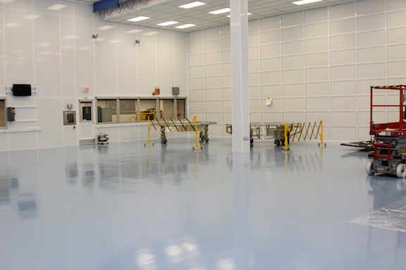 This NASA cleanroom at the Goddard Space Flight Center in Maryland will be used to assemble spacecraft for 2014's Magnetospheric Multiscale (MMS) mission.