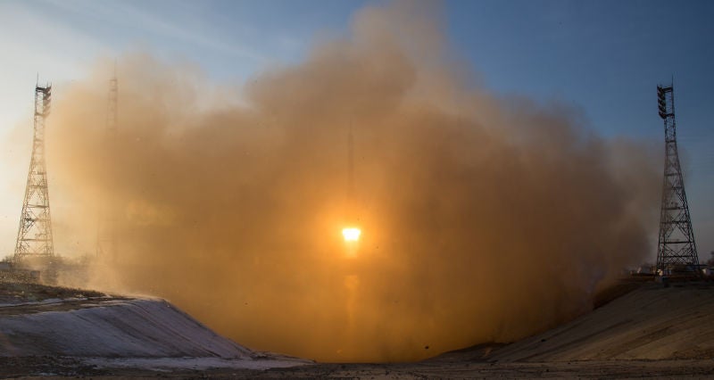 This week NASA <a href="http://gizmodo.com/heres-a-rare-view-of-the-soyuz-launch-from-the-hellish-1748104380">launched</a> three new crew members into space on a mission to join the International Space Station for six months. Yuri Malenchenko, Tim Kopra, and Tim Peake were carried in a Soyuz TMA-19M, a Russian rocket.