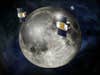 Twin spacecraft will orbit in tandem, measuring tiny changes in the distance between them to map the moon's gravitational field.