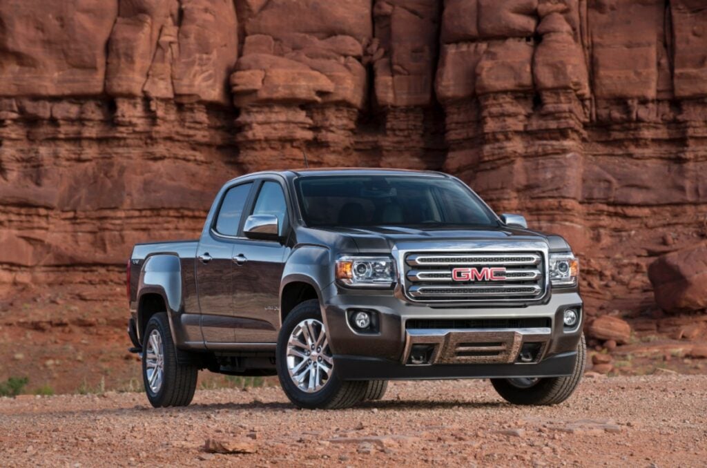 More trucks from Detroit, this time from GM. Mary Barra, GM’s new CEO, showed off GMC’s new mid-sized (but still plenty large) 2015 GMC Canyon. Along with its stable mate, the Chevrolet Colorado, GM shows it still wants to play in the smaller mid-size truck market – think Toyota Tacoma and Nissan Frontier.