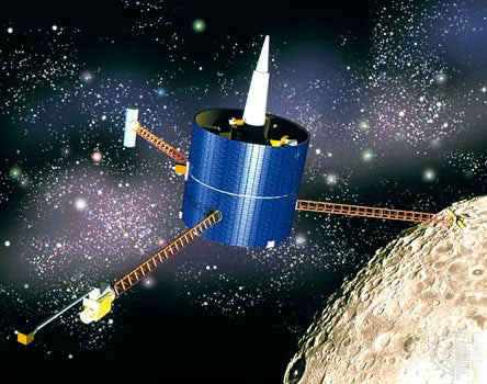 As part of NASA's "faster, better, cheaper" strategy of the late 1990s, the <em>Lunar Prospecto_r was a scientific mission dispatched to the moon in search of polar ice deposits. The _Prospector</em> was crash-landed into a crater near the South Pole, where ice was suspected to exist (the crater is in permanent darkness), hoping to observe a plume of vapor released by the crash. No evidence of water was found, but sensor data did lead scientists to conclude that small deposits of ice are probably present at the polar regions, though conclusive findings have yet to be made.