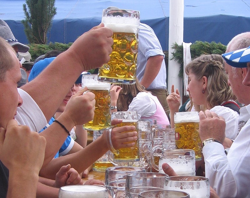 Drinkers at Munich's Oktoberfest, 2006.