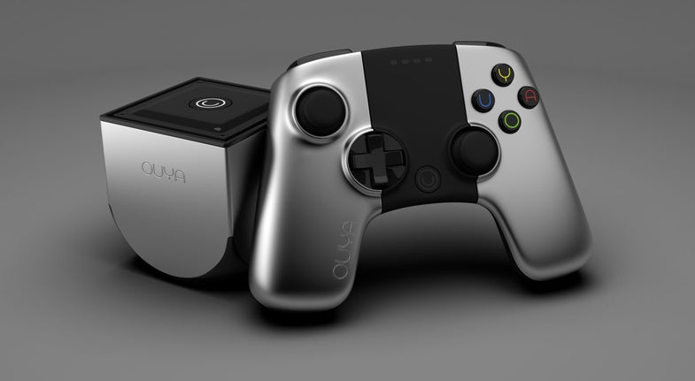 The Ouya console, looking ready to be absorbed by Razer.