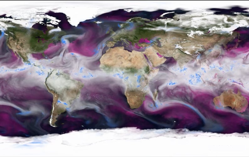 Watch the water cycle in action in this hypnotizing new <a href="https://vimeo.com/148867815">animation</a> from Norwegian climate researcher Mats Bentsen. The video shows how water vapor swirled around the world during the fall of 2014. To make the visualization, Bentsen used climate data from the European Center for Medium-Range Weather Forecast and images from NASA's Earth Observatory.
