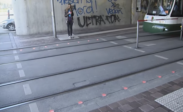 German Texters Get Street Signals In The Sidewalk