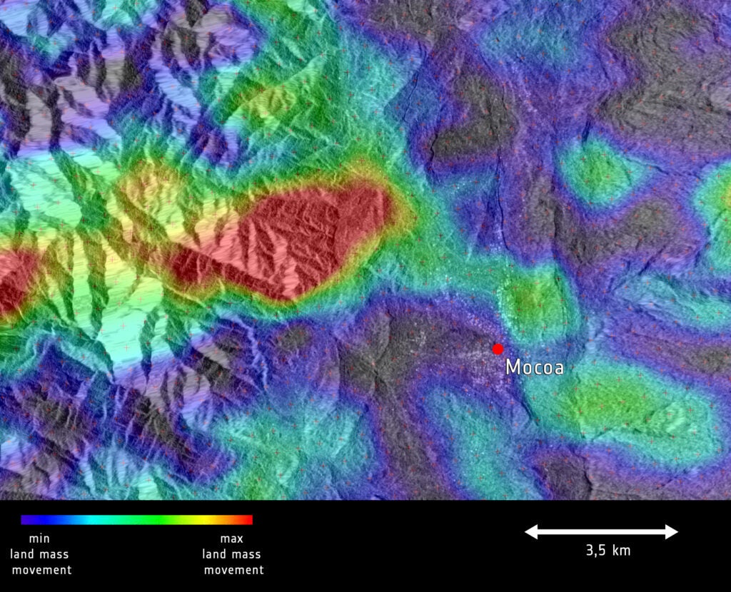 radar images of landslide in Mocoa, Colombia