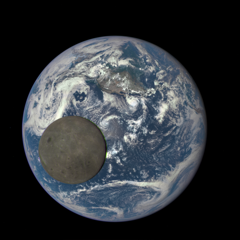 The moon seen crossing the Earth from the DSCOVR spacecraft