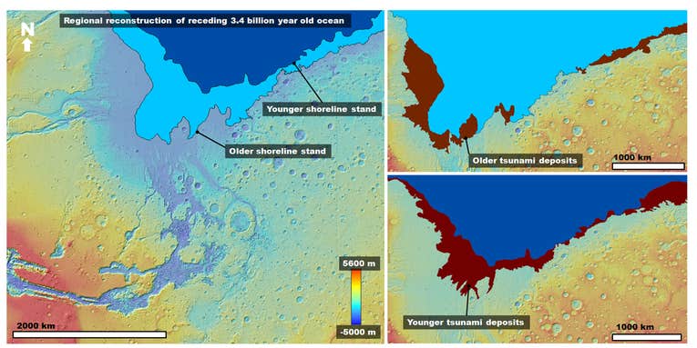400-Foot-High Tsunami Waves Ravaged Ancient Mars