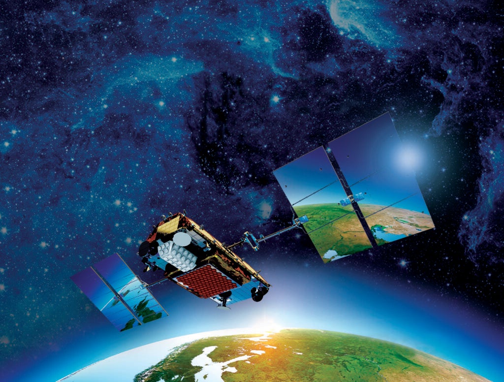iridium satellite in orbit around Earth