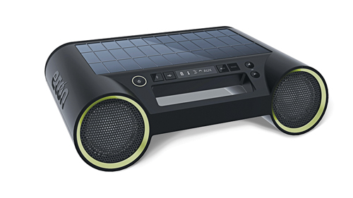 Sunlight can double the Etón Rukus Solar speaker's battery life to more than 10 hours. A 40-square-inch monocrystalline solar panel provides the 7.4-volt battery with power to play songs from a Bluetooth-paired phone or MP3 player. A low-power E Ink display shows battery status. <a href="http://www.etoncorp.com/product_card/?p_ProductDbId=1837766">Etón Rukus Solar</a> <strong>$150 (available May)</strong>
