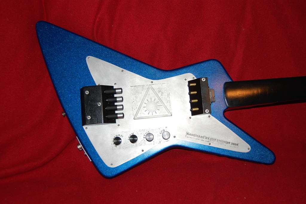 A homemade electric laser guitar and synthesizer.