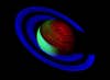 This bizarre false-color mosaic captures Saturn in daytime and nighttime conditions. It was created from 25 images taken by Cassini's visual and infrared mapping spectrometer. Electric blues and greens represent light at different wavelengths. On the image's right side — the night side — the reddish hue represents Saturn's own heat. The mosaic, taken over 13 hours on Feb. 24, 2007, was taken as Cassini flew over the unlit side of Saturn's rings.