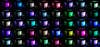 An 8-by-5 grid of images showing the ambient light Mood Cube cycling through various colors.