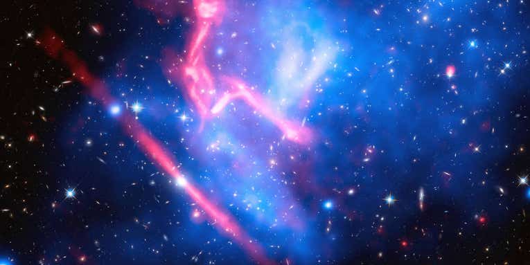 There’s hot gas between galaxy clusters because they keep banging